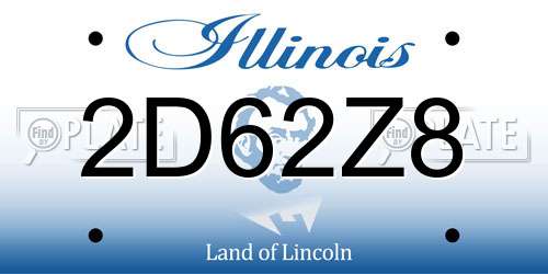 2D62Z8 Illinois License Plate