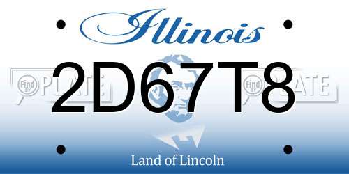 2D67T8 Illinois License Plate