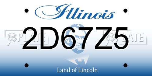 2D67Z5 Illinois License Plate