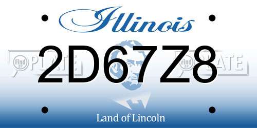 2D67Z8 Illinois License Plate