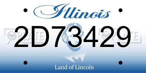 2D73429 Illinois License Plate