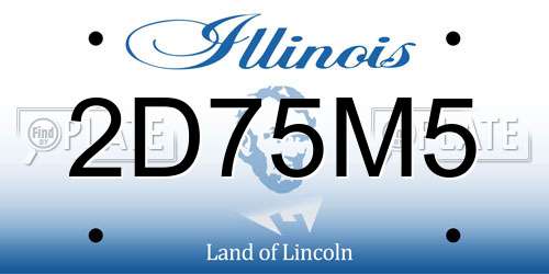 2D75M5 Illinois License Plate