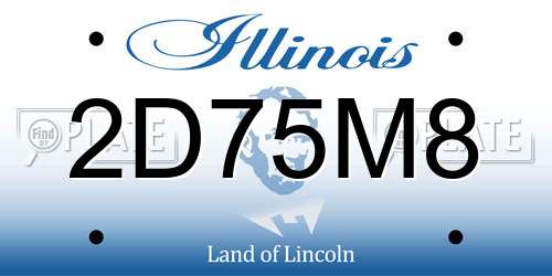 2D75M8 Illinois License Plate