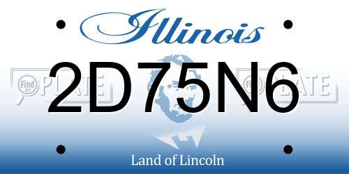 2D75N6 Illinois License Plate