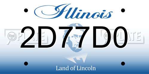 2D77D0 Illinois License Plate