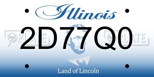 2D77Q0 Illinois License Plate