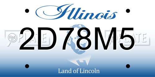 2D78M5 Illinois License Plate