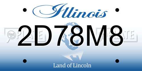 2D78M8 Illinois License Plate
