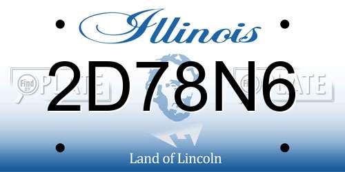 2D78N6 Illinois License Plate
