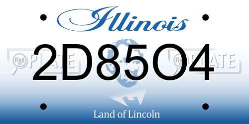 2D85O4 Illinois License Plate
