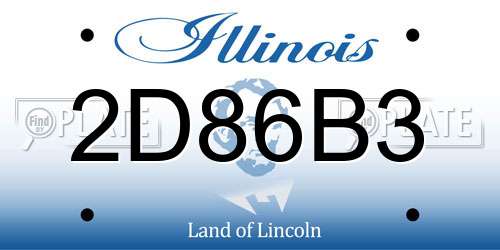 2D86B3 Illinois License Plate