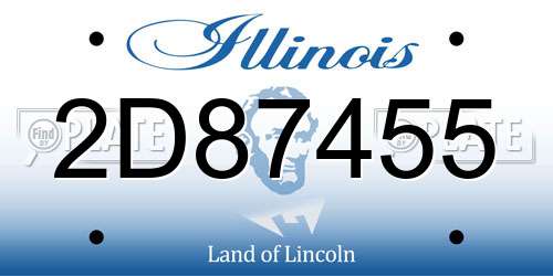 2D87455 Illinois License Plate