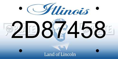 2D87458 Illinois License Plate