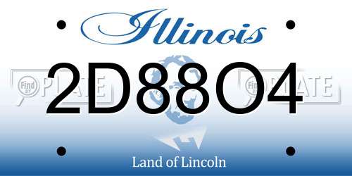 2D88O4 Illinois License Plate