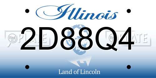 2D88Q4 Illinois License Plate