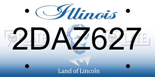 2DAZ627 Illinois License Plate