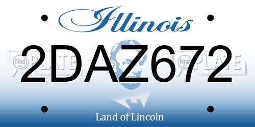 2DAZ672 Illinois License Plate