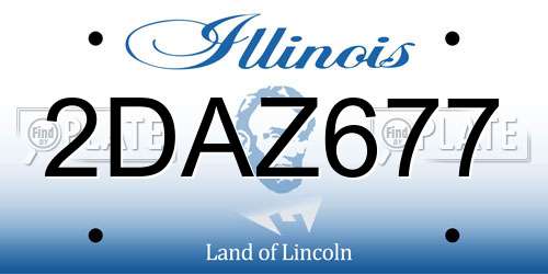 2DAZ677 Illinois License Plate