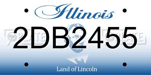 2DB2455 Illinois License Plate