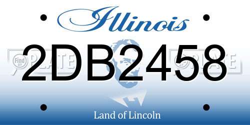 2DB2458 Illinois License Plate