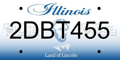 2DBT455 Illinois License Plate