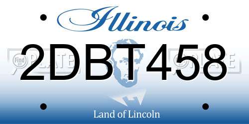 2DBT458 Illinois License Plate