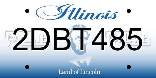 2DBT485 Illinois License Plate