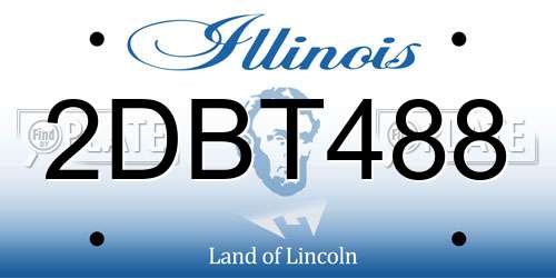 2DBT488 Illinois License Plate
