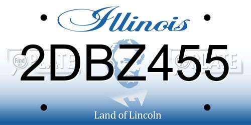 2DBZ455 Illinois License Plate