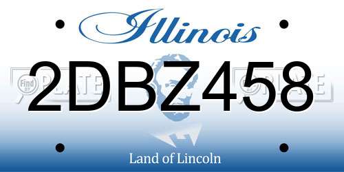 2DBZ458 Illinois License Plate
