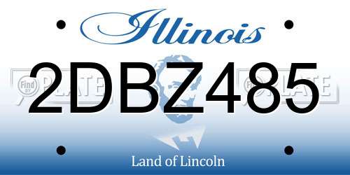 2DBZ485 Illinois License Plate