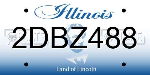 2DBZ488 Illinois License Plate
