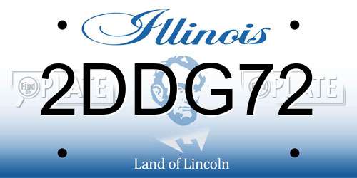 2DDG72 Illinois License Plate