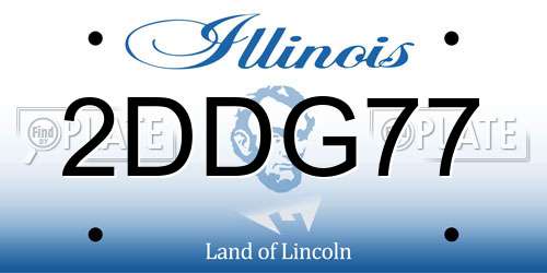 2DDG77 Illinois License Plate