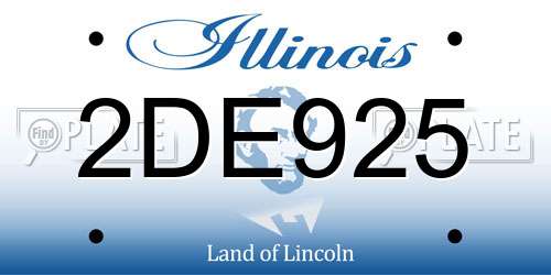 2DE925 Illinois License Plate
