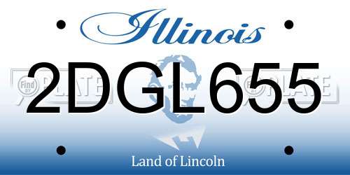 2DGL655 Illinois License Plate
