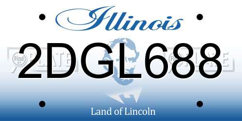 2DGL688 Illinois License Plate