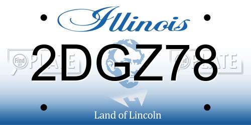 2DGZ78 Illinois License Plate
