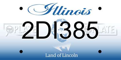 2DI385 Illinois License Plate