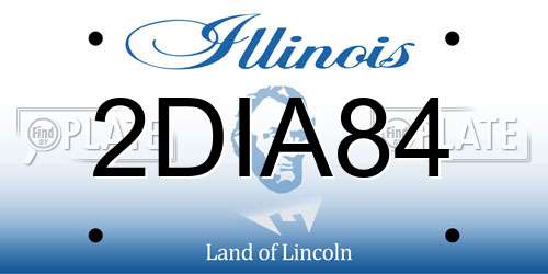 2DIA84 Illinois License Plate