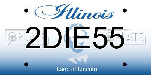 2DIE55 Illinois License Plate