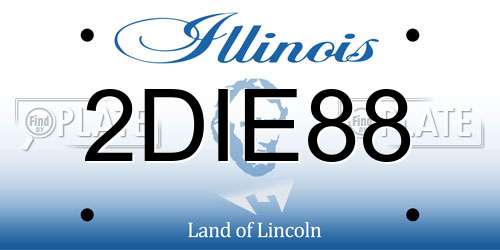 2DIE88 Illinois License Plate