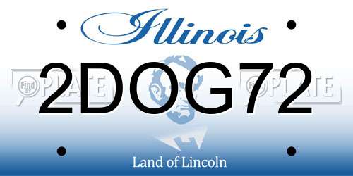 2DOG72 Illinois License Plate