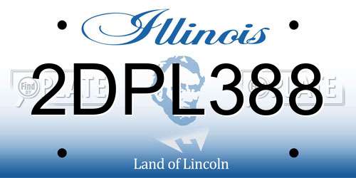 2DPL388 Illinois License Plate