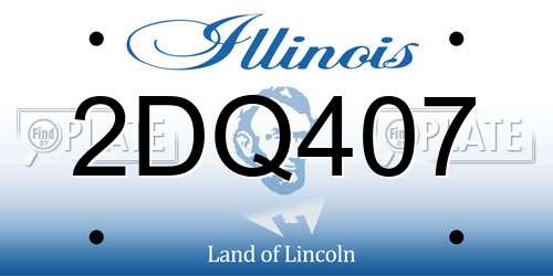 2DQ407 Illinois License Plate