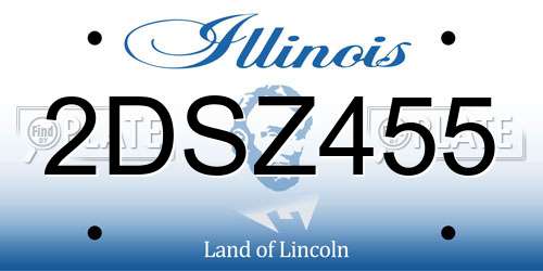2DSZ455 Illinois License Plate