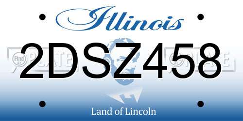 2DSZ458 Illinois License Plate