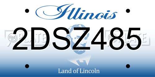 2DSZ485 Illinois License Plate