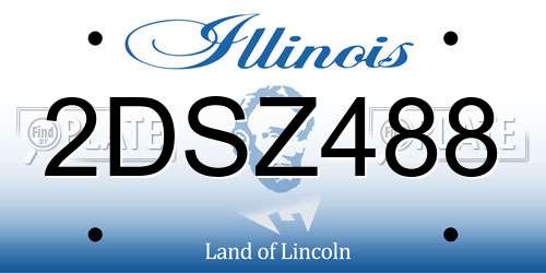 2DSZ488 Illinois License Plate