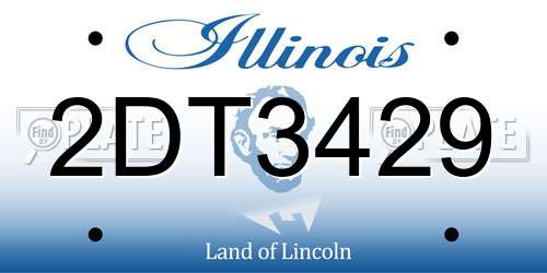 2DT3429 Illinois License Plate